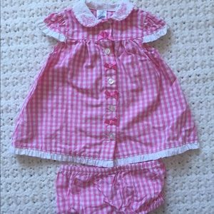 NWOT Pink and white checkered newborn dress